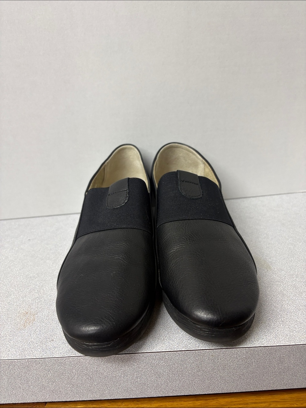 Black Slip-On Elastic Loafers for Women